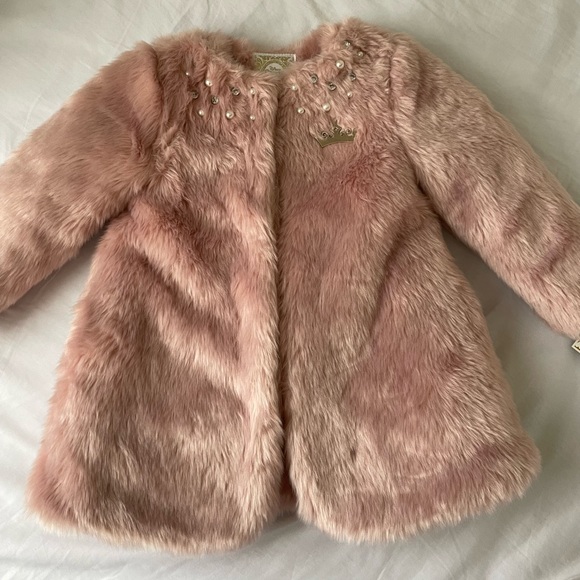Disney Princess toddler pink fur coat size 3 - Picture 4 of 6